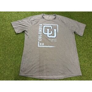 Under Armour Columbia University T-Shirt Mens Large Gray Loose Fit Raglan Sleeve